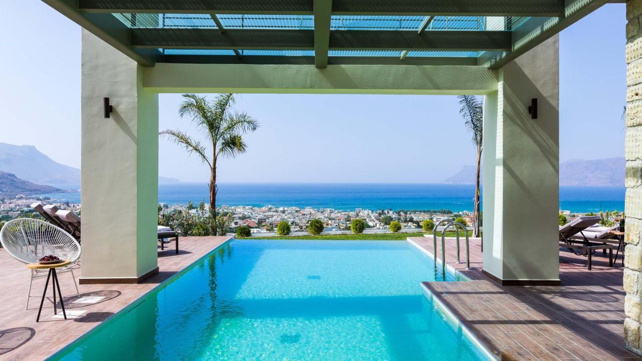 Villa Emilia I Luxury, Amazing Seaview, Next To The Town Kíssamos Eksteriør billede