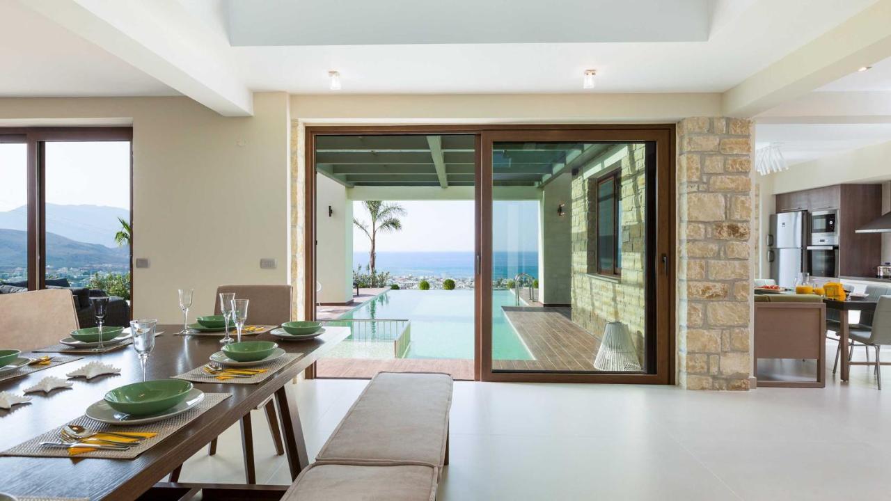 Villa Emilia I Luxury, Amazing Seaview, Next To The Town Kíssamos Eksteriør billede