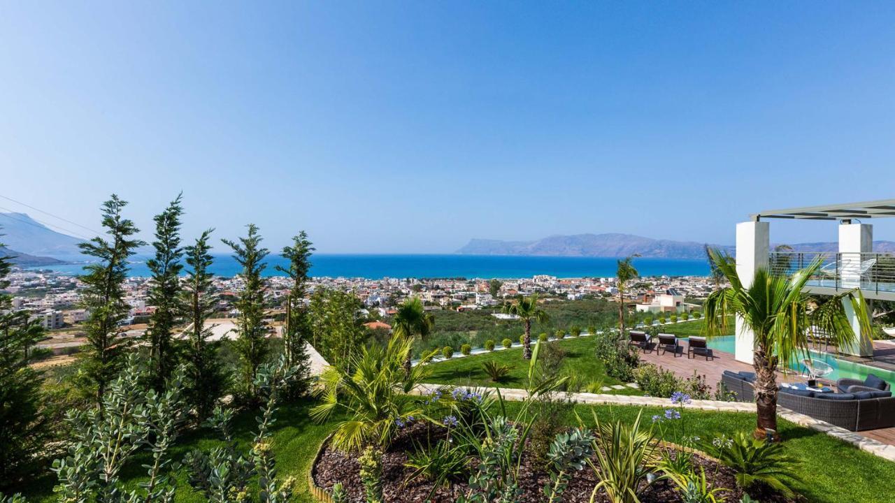 Villa Emilia I Luxury, Amazing Seaview, Next To The Town Kíssamos Eksteriør billede